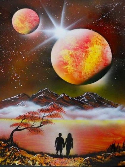 Landscape |  Couple under the Majesty of the Sky – Paint by Numbers Kit 60x75cm(24×29.5in) Landscape Landscape