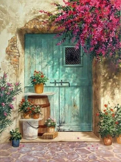 Landscape |  Garden Door – Paint by Numbers Kit 60x75cm(24×29.5in) Landscape Landscape