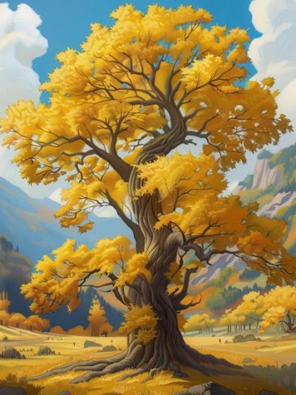 Landscape |  Golden Maple – Paint by Numbers Kit 60x75cm(24×29.5in) Landscape Landscape