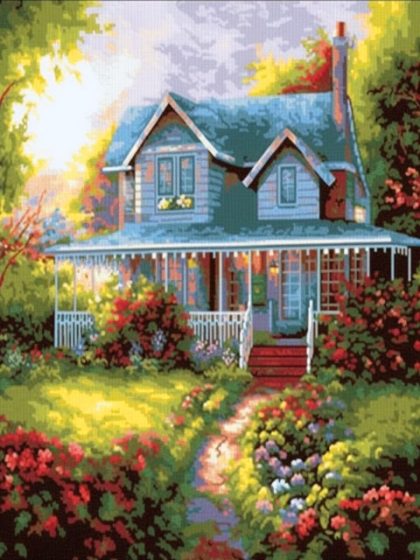 Landscape |  House in Green – Paint by Numbers Kit 60x75cm(24×29.5in) Landscape Landscape