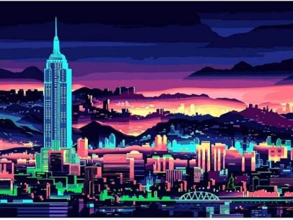 Landscape |  Night City 60x75cm(24×29.5in) Landscape Landscape