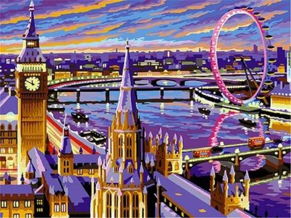 Landscape |  Night London 60x75cm(24×29.5in) Landscape Landscape