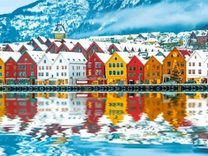 Landscape |  Norway Town – Paint by Numbers Kit 60x75cm(24×29.5in) Landscape Landscape