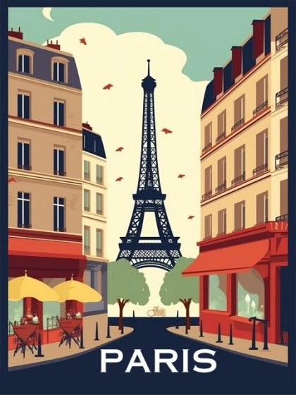 Landscape |  Paris Poster – Paint by Numbers 40x50cm(16x20in) Landscape Landscape