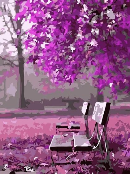 Landscape |  Purple Autumn in Park – Paint by Numbers Kit 60x75cm(24×29.5in) Landscape Landscape