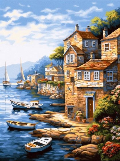 Landscape |  Quiet Seaside 60x75cm(24×29.5in) Landscape Landscape