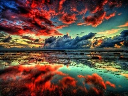 Landscape |  Red Clouds Reflection – Paint by Numbers Kit 60x75cm(24×29.5in) Landscape Landscape