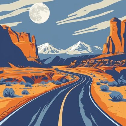 Landscape |  Route 66 – Paint by Numbers Kit 60x60cm(23.5×23.5in) Landscape Landscape