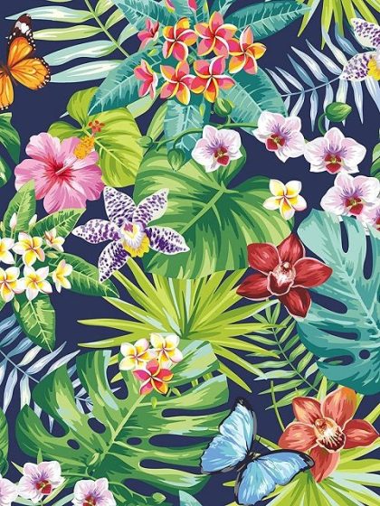 Landscape |  Tropical Forest Flowers 60x75cm(24×29.5in) Landscape Landscape