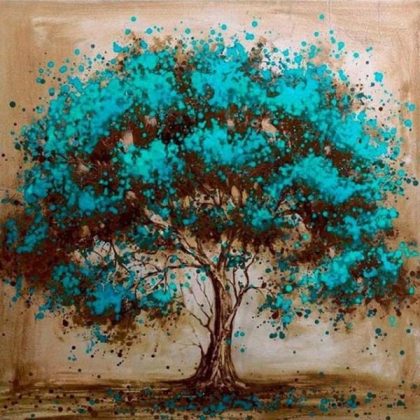 Landscape |  Turquoise Tree 60x60cm(23.5×23.5in) Landscape Landscape