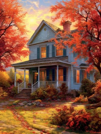 Landscape |  Victorian House – Paint by Numbers Kit 60x75cm(24×29.5in) Landscape Landscape