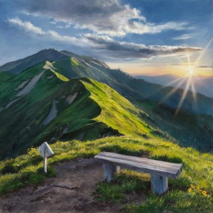 Landscape |  Viewpoint in the Mountains – Paint by Numbers Kit 60x60cm(23.5×23.5in) Landscape Landscape