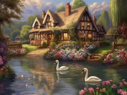 Landscape |  Village House – Paint by Numbers Kit 60x75cm(24×29.5in) Landscape Landscape