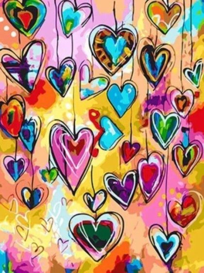 Love |  Colorful Hearts 60x75cm(24×29.5in) Love Love