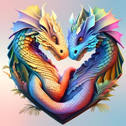 Love |  Dragonheart Unity 60x60cm(23.5×23.5in) Love Love