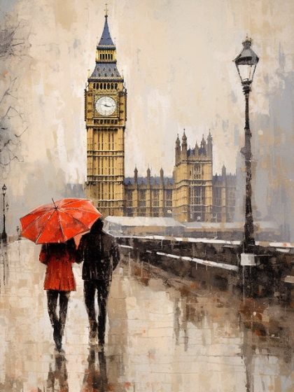 Love |  Love in London – Paint by Numbers Kit 60x75cm(24×29.5in) Love Love