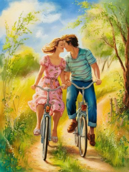 Love |  Love on Bicycles 60x75cm(24×29.5in) Love Love