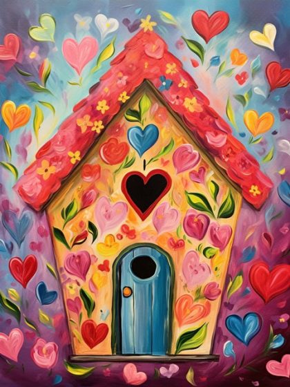 Love |  Lovely Birdhouse 60x75cm(24×29.5in) Love Love