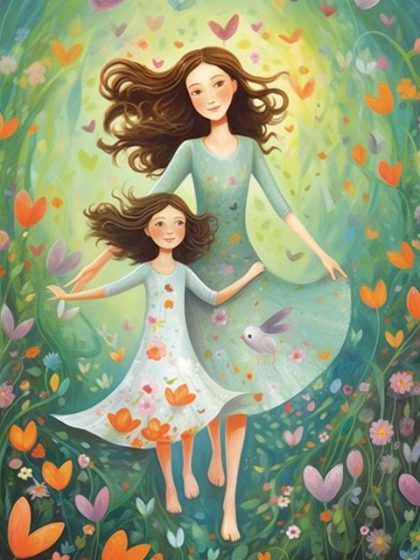 Love |  Mom and Daughter 60x75cm(24×29.5in) Love Love