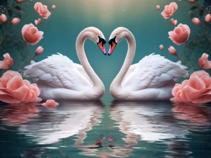 Love |  Swans in Pink 60x75cm(24×29.5in) Love Love