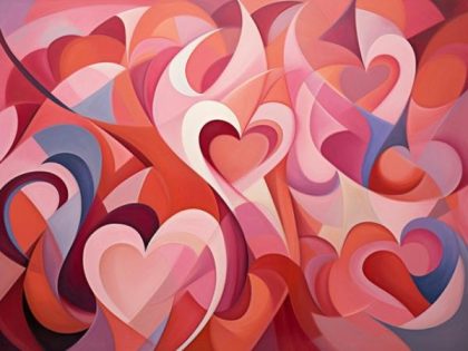 Love |  Whimsical Love Abstract 60x75cm(24×29.5in) Love Love