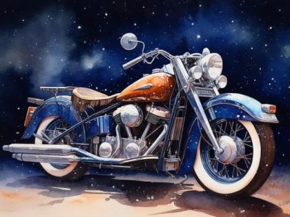 Motorbike |  Harley Davidson in Colors 60x75cm(24×29.5in) Motorbike Motorbike