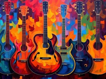 Music |  Colorful Guitars 60x75cm(24×29.5in) Music Music