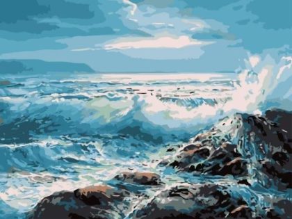 Ocean |  Wild Waves – Paint by Numbers Kit 60x75cm(24×29.5in) Landscape & Nature Ocean