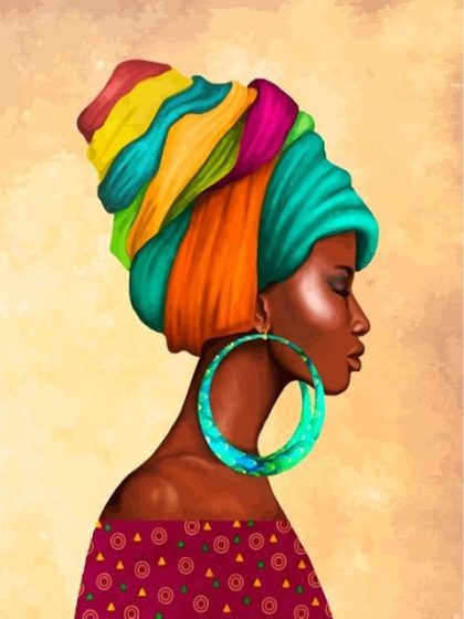 People Kits |  African Woman Paint by Numbers 60x75cm(24×29.5in) People People Kits