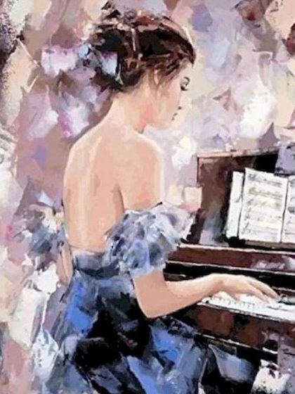 People Kits |  Beautiful Pianist 60x75cm(24×29.5in) People People Kits