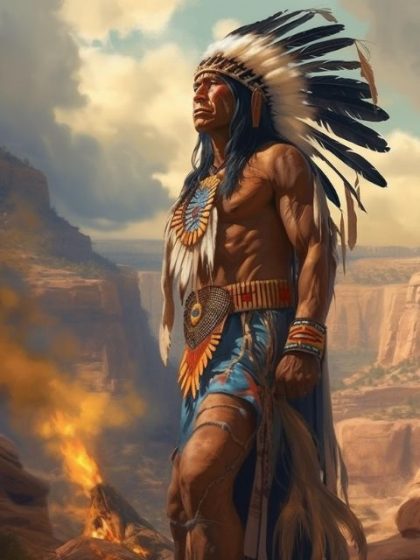 People Kits |  Indian Warrior 60x75cm(24×29.5in) People People Kits