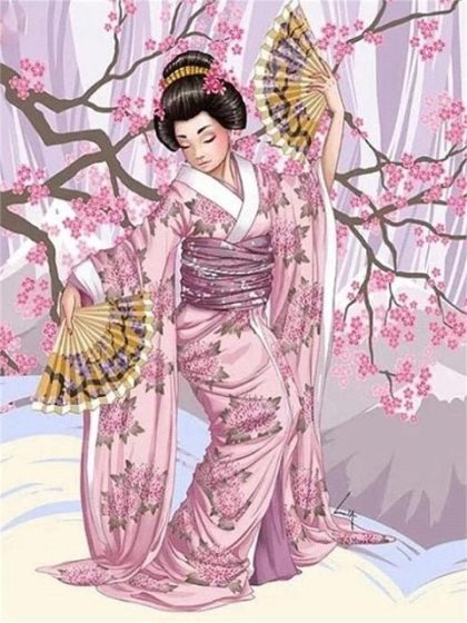 People Kits |  Japanese Geisha 60x75cm(24×29.5in) People People Kits