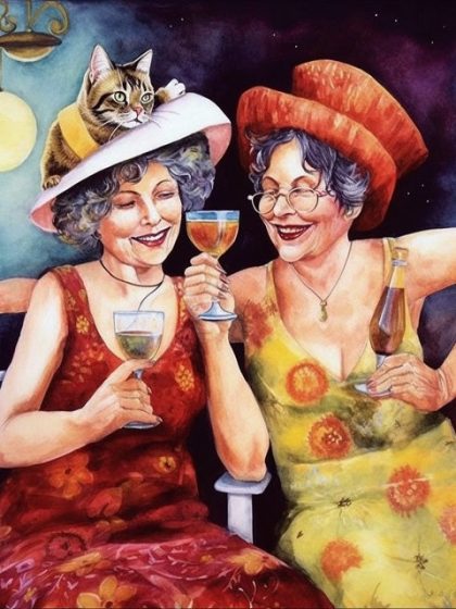 People Kits |  Two Old Ladies Having Fun 60x75cm(24×29.5in) People People Kits