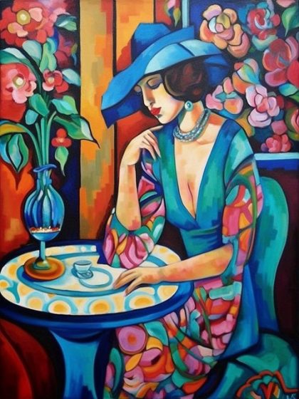 People Kits |  Woman in Blue 60x75cm(24×29.5in) People People Kits