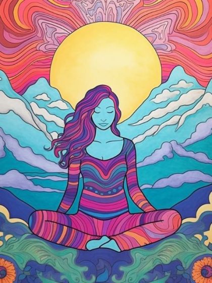 People Kits |  Yoga Girl Meditation 60x75cm(24×29.5in) People People Kits