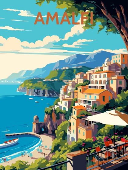 Posters |  Amalfi Poster 40x50cm(16x20in) Landscape & Nature Posters