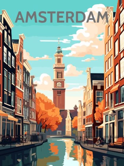 Posters |  Amsterdam Poster 40x50cm(16x20in) Landscape & Nature Posters