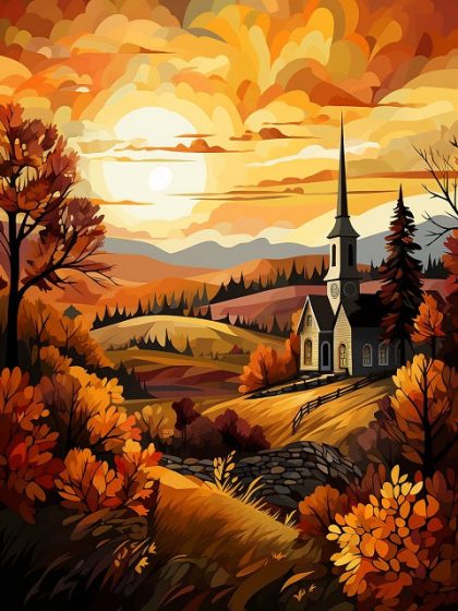 Religious Kits |  Golden Sanctuary – Paint by Numbers Kit 60x75cm(24×29.5in) Religious Religious Kits