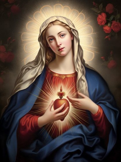 Religious Kits |  Immaculate Heart of Virgin Mary 60x75cm(24×29.5in) Religious Religious Kits