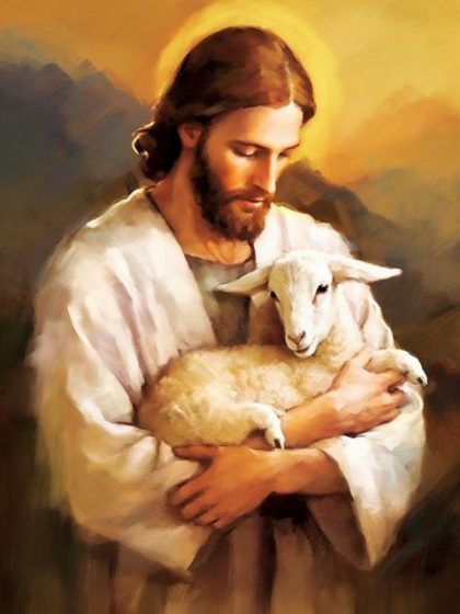 Religious Kits |  Jesus with Lamb 60x75cm(24×29.5in) Religious Religious Kits