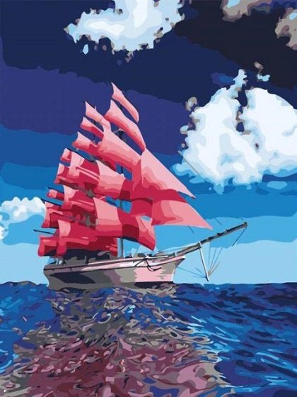 Sailboat |  Pink Sailboat 60x75cm(24×29.5in) Sailboat Sailboat