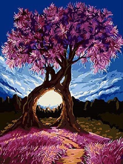 Tree |  Entwined Trees – Paint by Numbers Kit 60x75cm(24×29.5in) Landscape & Nature Tree