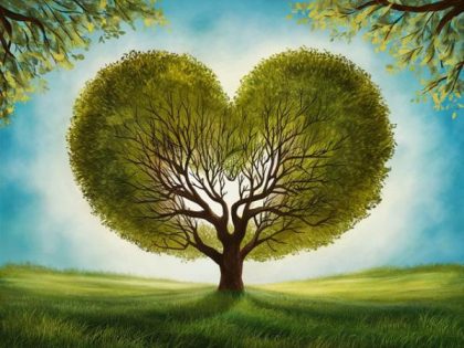 Tree |  Spring Heart Tree – Paint by Numbers Kit 60x75cm(24×29.5in) Landscape & Nature Tree