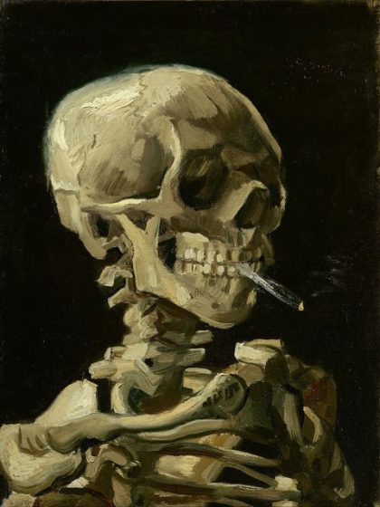 Vincent van Gogh |  Van Gogh – Head of a Skeleton with a Burning Cigarette 60x75cm(24×29.5in) Famous Vincent van Gogh