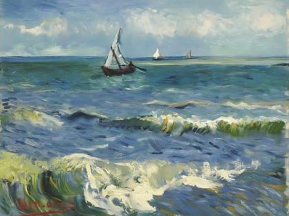 Vincent van Gogh |  Van Gogh – The Sea at Les Saintes Maries de la Mer 60x75cm(24×29.5in) Famous Vincent van Gogh