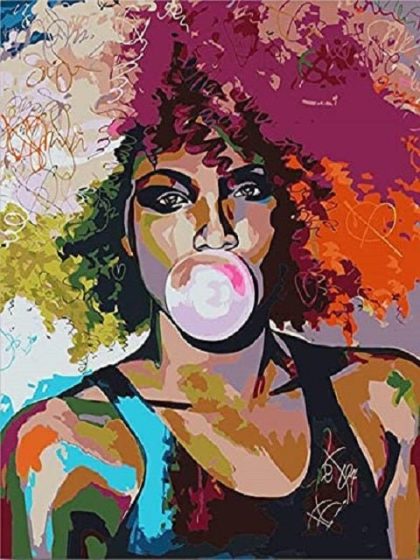 Woman |  Bubble Gum Pop Art Woman 60x75cm(24×29.5in) People Woman