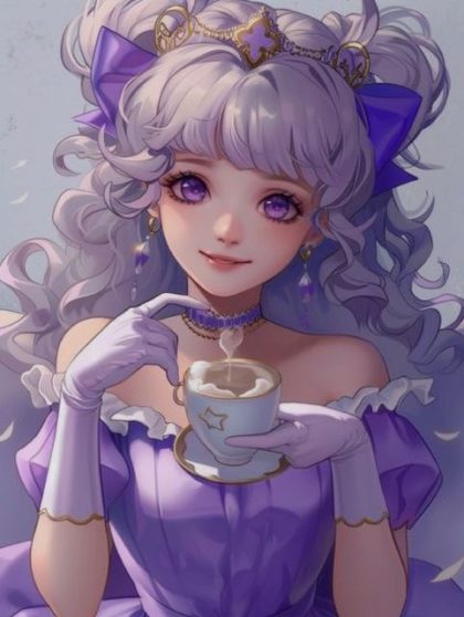 Woman |  Lavender Anime Princess 60x75cm(24×29.5in) People Woman