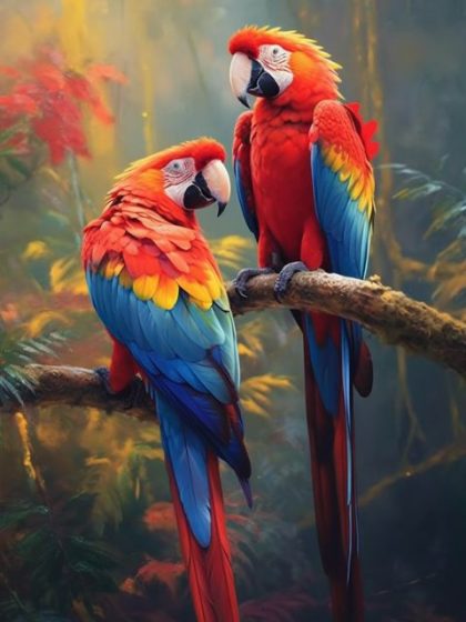 Bird |  Parrots – Paint by Numbers Kit 60x75cm(24×29.5in) Animal Bird