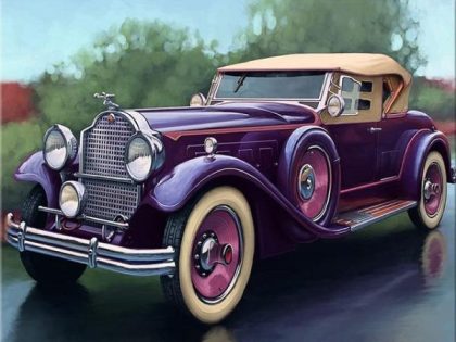 Vintage |  Vintage Car Packard Deluxe 1930 60x75cm(24×29.5in) Style Vintage