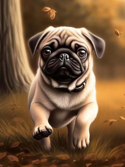 Dog |  Cute Pug 60x75cm(24×29.5in) Animal Dog